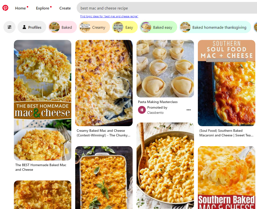 Pinterest response to best mac and cheese recipe